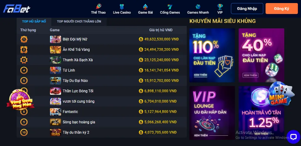 Vòng quay miễn phí Nổ Hũ f8b